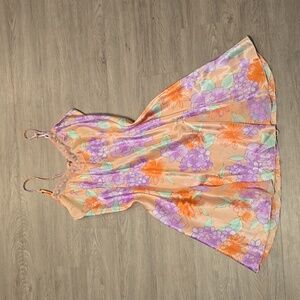 Vintage Delicates Floral Satin Mini Slip Nightgown